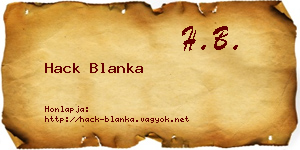 Hack Blanka névjegykártya