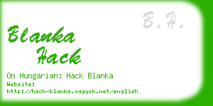 blanka hack business card